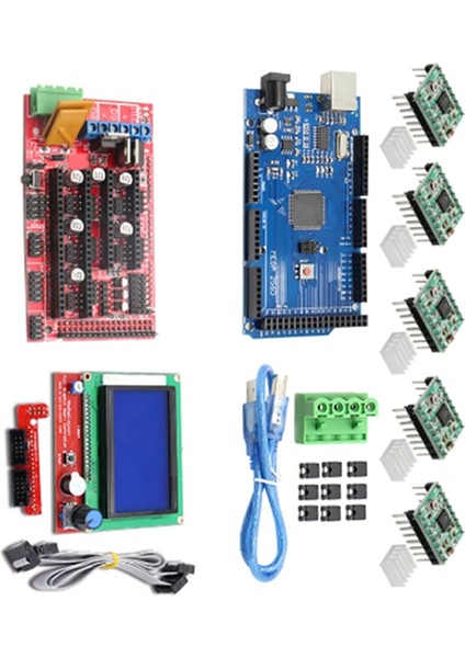 3D Yazıcı Kiti Mega 2560 R3 + 5 Adet A4988 Step Sürücü Modülü (Yurt Dışından)