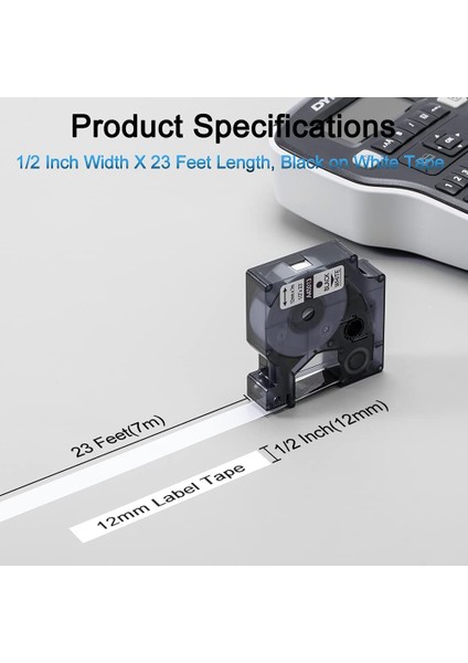 Dymo D1 Etiket Bandı Için Etiket Yapıcı Bant S0720530, 5 Paket (Yurt Dışından) fiyatları