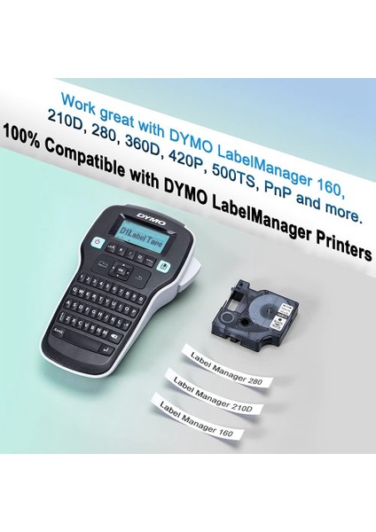 Dymo D1 Etiket Bandı Için Etiket Yapıcı Bant S0720530, 5 Paket (Yurt Dışından) modelleri