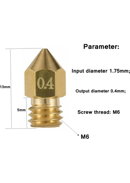 56 Adet 3D Yazıcı Nozulları Mk8 Nozulları 0.4mm 3D Yazıcı Pirinç Nozulları (Yurt Dışından) fırsatları