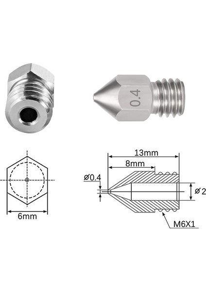 Mk8 0.4 Mm/1.75 mm 3D Yazıcı Nozulları, Nozul Temizleme Iğnesi ile (Yurt Dışından) indirimleri