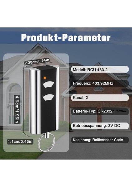 Normstahl Entrematic Rcu 433-2 Için Garaj Uzaktan Kumandası (Yurt Dışından)