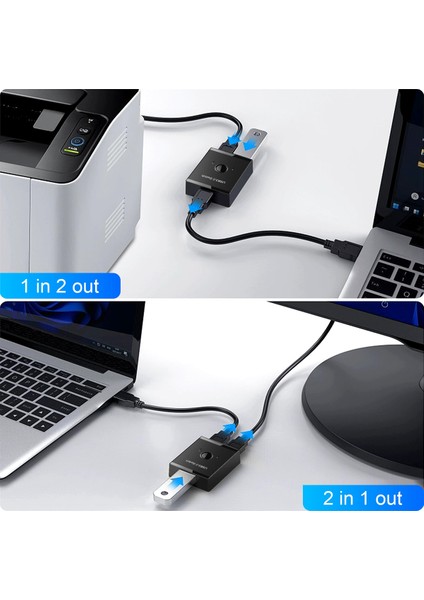 USB Anahtarı Kvm USB Hub 3.0 Anahtar Seçici Kvm Anahtarı (Yurt Dışından)