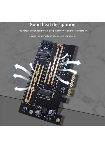 Pcıe Adaptör Kartı Çift M.2 Nvme - Pcie 4x M2 SSD Adaptörü B/m Anahtarı (Yurt Dışından)