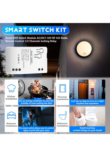 Tuya Akıllı Wifi Anahtar Modülü AC/DC7-32V Alexa Akıllı Ev Için (Yurt Dışından) fırsatları