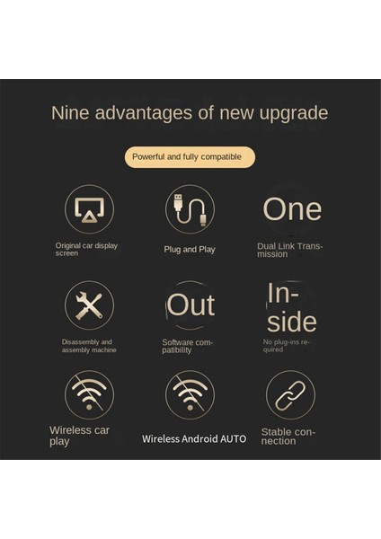 2'si 1 Arada Kablosuz Adaptör Kabloluyu Carplay Kablosuz Kutusuna Dönüştürün (Yurt Dışından)