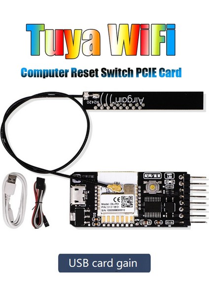 Tuya Bilgisayar Güç Sıfırlama Anahtarı Pcıe Kartı Wifi+Masaüstü Için Anten (Yurt Dışından)