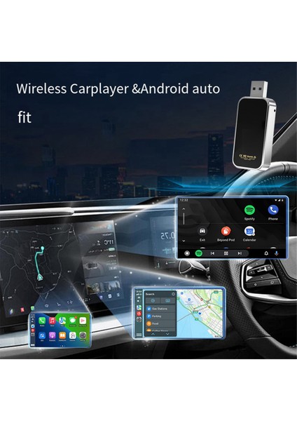 USB 2'si 1 Arada Kablosuz Carplay Android Adaptörü Kablosuz Adaptör (Yurt Dışından)
