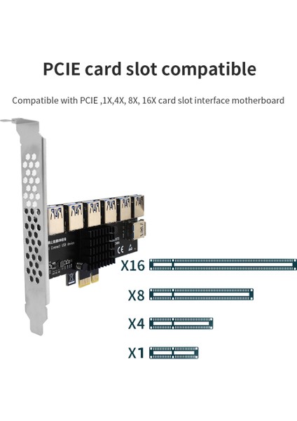 Pcı Express Çarpan Kartı Pcı-E 1 Ila 6 Port Usb3.0 Madencilik Için Hub (Yurt Dışından)