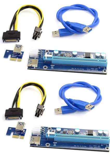 2 Adet Pcı-E 1x Ila 16X Madencilik Makinesi Gelişmiş Genişletici Yükseltici (Yurt Dışından)