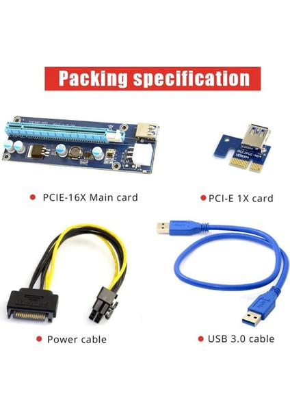 2 Adet Pcı-E 1x Ila 16X Madencilik Makinesi Gelişmiş Genişletici Yükseltici (Yurt Dışından)