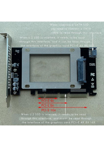 Pcıe 3.0 X4/X8/X16 - U.2 - Pcı-E Yükseltici Kart 2.5 Inç Sata HDD Için (Yurt Dışından)