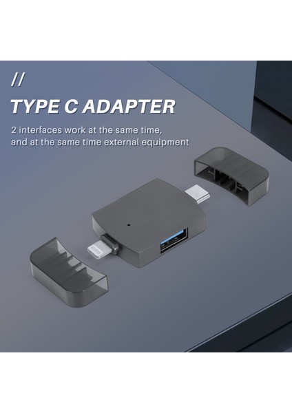 IPhone Type-C 2'si 1 Arada Adaptör Otg Adaptörü Usb-C Adaptörü Dönüştürücü (Yurt Dışından)