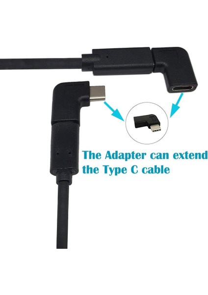 90 Derece USB C Erkekten Dişiye Adaptör, Tip-C Uzatma Adaptörü (Yurt Dışından)