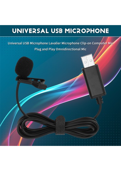 Evrensel USB Mikrofon Yaka Mikrofonu Klipsli Bilgisayar Mikrofonu (Yurt Dışından)