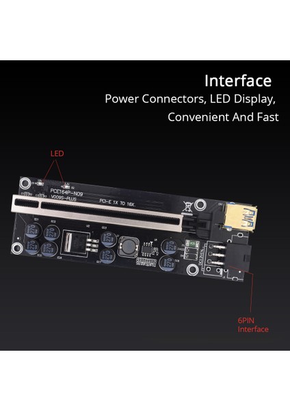 Btc Madenciliği Için 1 Adet Adaptör Kartı Artı Pcı-E 1x Ila 16X 6pin Usb3.0 (Yurt Dışından) modelleri