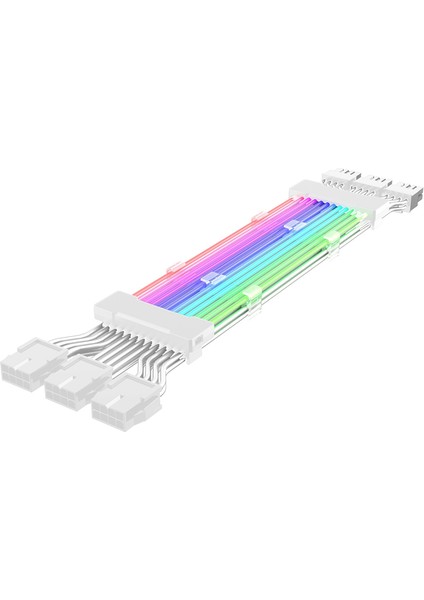 Pc Kasa Psu Uzatma Argb Kablo Atx 3X8PIN Pcı-E Gpu Neon Renk Çizgisi (Yurt Dışından)