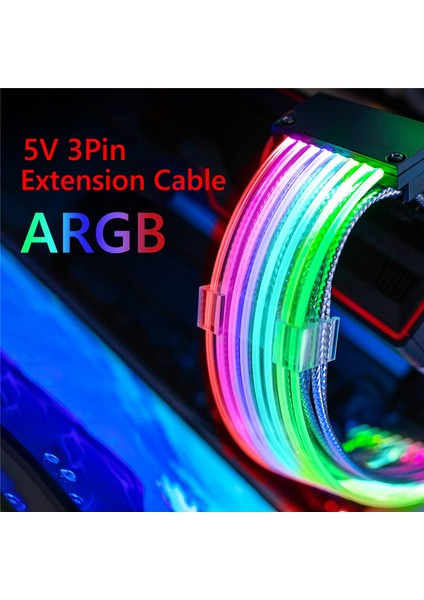 Pc Kasa Psu Uzatma Argb Kablo Atx 3X8PIN Pcı-E Gpu Neon Renk Çizgisi (Yurt Dışından) modelleri