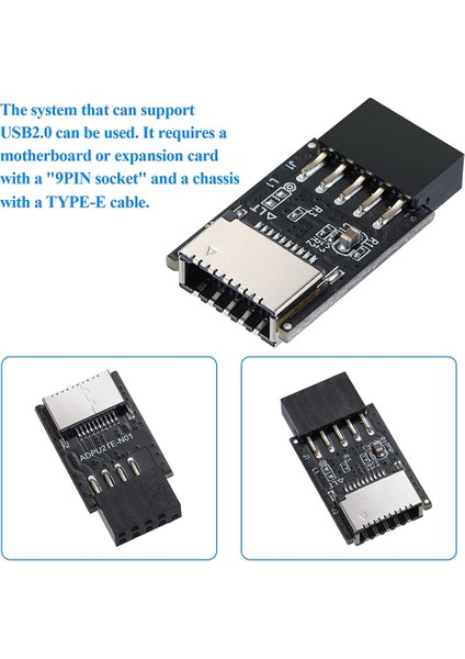 USB 2.0 Ön Panel Başlığı USB 9pin - USB 2.0 Tip-E (Yurt Dışından)