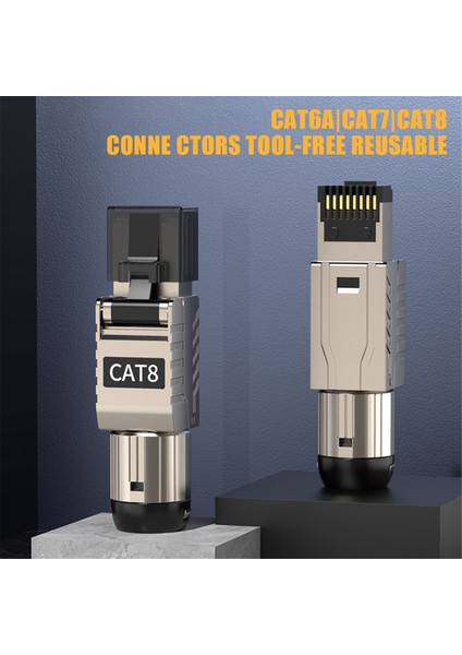 Adet RJ45 Cat8 Ethernet Kablo Konnektörleri RJ45 Metal Alet 22AWG-24AWG (Yurt Dışından) indirimleri