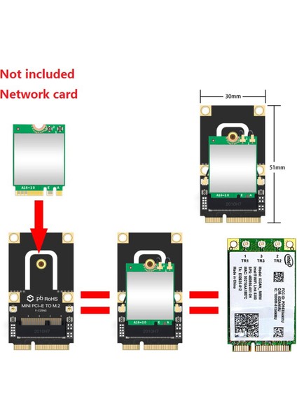 M.2 Ngff - Mini Pcı-E (Pcıe+Usb) Adaptörü M.2 Wifi Wlan Kartı Için (Yurt Dışından)