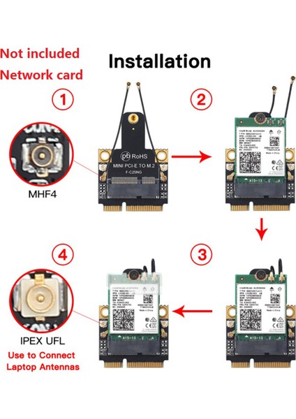 M.2 Ngff - Mini Pcı-E (Pcıe+Usb) Adaptörü M.2 Wifi Wlan Kartı Için (Yurt Dışından)
