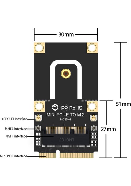 M.2 Ngff - Mini Pcı-E (Pcıe+Usb) Adaptörü M.2 Wifi Wlan Kartı Için (Yurt Dışından)