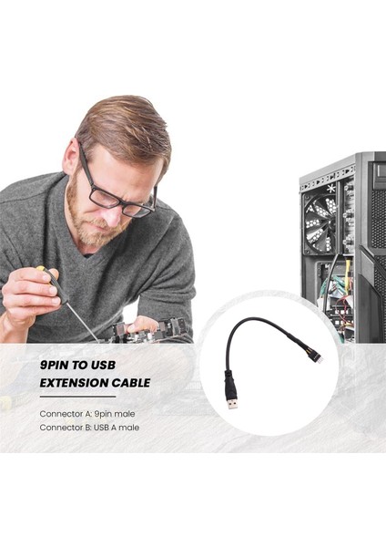 Adet 20CM 9 Pin Erkek - Harici USB Erkek Pc Anakart Kablosu (Yurt Dışından)
