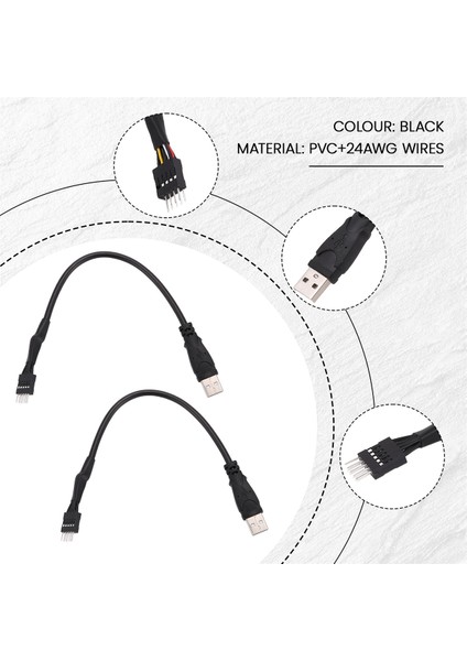 Adet 20CM 9 Pin Erkek - Harici USB Erkek Pc Anakart Kablosu (Yurt Dışından)