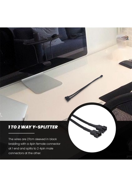 Ila 2 Yollu Örgülü Kablo Y Ayırıcı 3/4 Pin Pwm Pc Fan Adaptör Kablosu (Yurt Dışından) modelleri