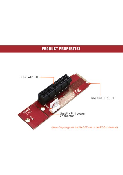 Ngff M.2 Anahtar M2 - Pcıe 4x 1x Yuvası Pcıe Adaptörü Btc Kırmızı, 2 Adet (Yurt Dışından) modelleri
