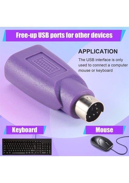 Ps2 - USB Bağlantısı, Bilgisayar Faresi ve Klavye Mini Adaptörü (Yurt Dışından)
