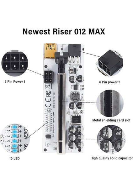 6 Adet VER012MAX USB 3.0 Pcı-E Yükseltici Max Express Kablo Yükseltici (Yurt Dışından) modelleri