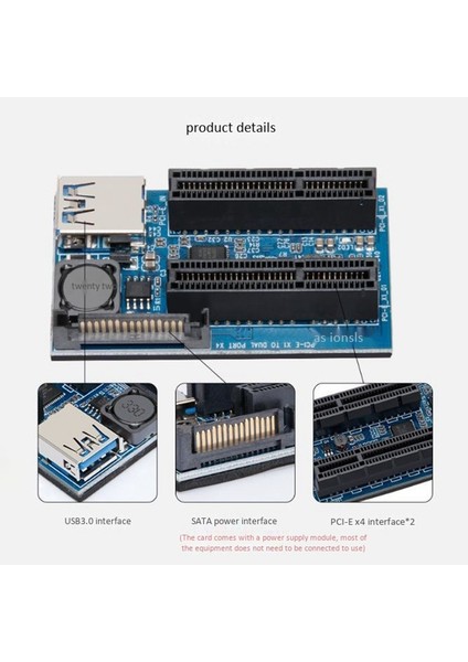 Pcı Express USB 3.0 Adaptörü Yükseltici Pc Bileşenleri Video Kartı Için (Yurt Dışından)