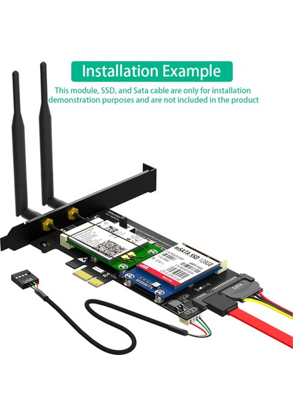 2ın1 Combo Mini Pcıe - Pcı-E 1x Adaptörü ve Msata - Sata3 Adaptörü (Yurt Dışından)