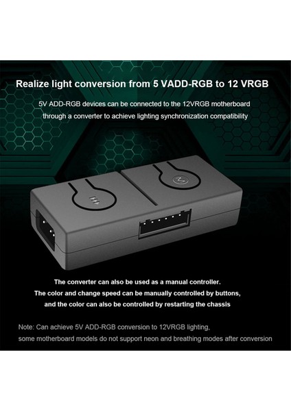 5V/3PIN Add-Rgb'den 12V/4PIN'E 3 Yollu Ayırıcılı Adaptör (Yurt Dışından)