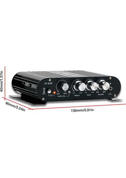Subwoofer Çıkışlı Kanal Güç Amplifikatörü Siyah (Yurt Dışından)