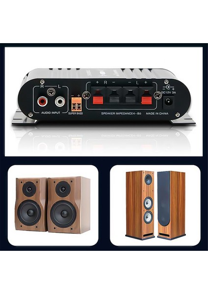Subwoofer Çıkışlı Kanal Güç Amplifikatörü Siyah (Yurt Dışından)
