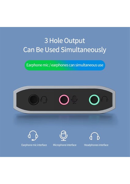 Yeni 3'ü 1 Arada Harici USB Ses Kartı Ses Jakı 3,5 mm Kablo Adaptörü (Yurt Dışından)
