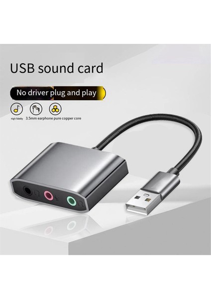 Yeni 3'ü 1 Arada Harici USB Ses Kartı Ses Jakı 3,5 mm Kablo Adaptörü (Yurt Dışından)