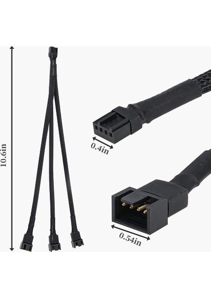 Pwm 4 Pinli Fan Ayırıcı 1 Ila 3, Cpu Için Pc Fan Uzatma Kablosu 4 Paket (Yurt Dışından) modelleri