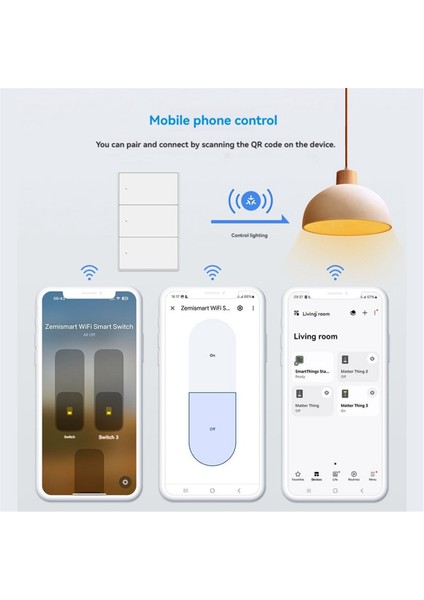 Matter Wifi Akıllı Anahtar Duvar Lambası Anahtarı Akıllı Kontrol 1 Yol (Yurt Dışından)