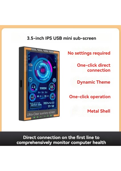 3.5 Inç IPS Type-C Ikincil Ekran Bilgisayar Monitörü B (Yurt Dışından)