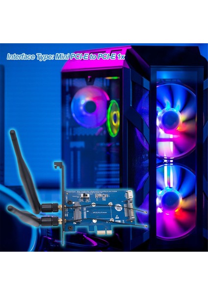 Wifi Modülü Mini Pcı-E Express'ten Pcı-E 1x Adaptör Kartına (Yurt Dışından)