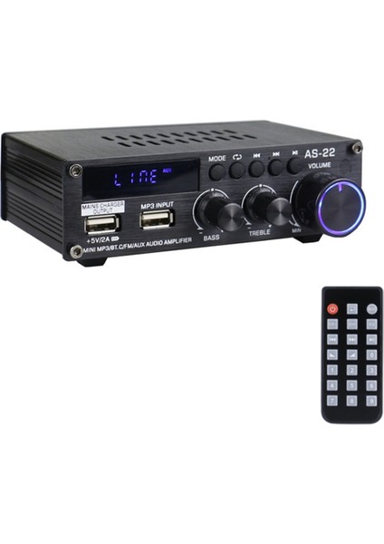 AS22 Hifi Dijital Amplifikatör 30WX2 2.0 Kanal Bluetooth Abd Fişi (Yurt Dışından)