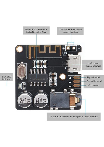 Bluetooth Ses Alıcı Kartı Bt 5.0 Dıy Stereo Ses Amplifikatörü (Yurt Dışından) fiyatları