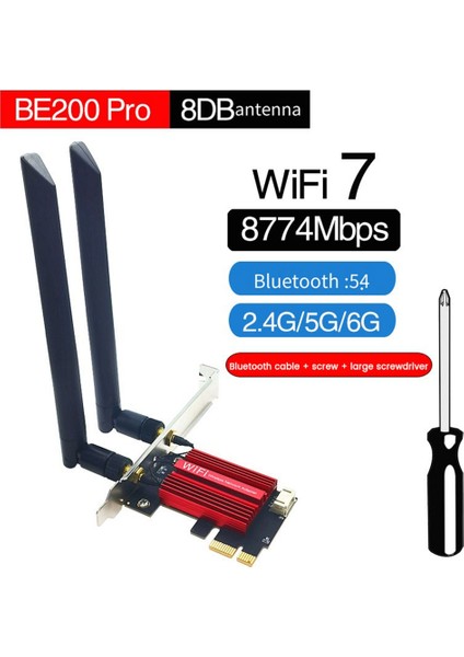 Wifi 7 BE200 Pro Pcie Kablosuz Ağ Adaptörü Bt5.4 BE200 Wifi Kartı (Yurt Dışından) indirimleri