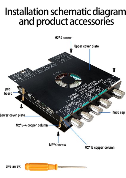 TPA3255 Bluetooth Dijital Amplifikatör Kartı ZK-AS21 2.1 Kanal (Yurt Dışından)
