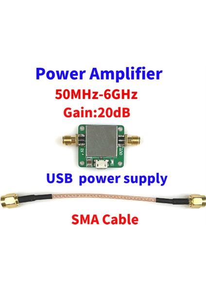 50M-6GHZ Düşük Gürültülü Rf Amplifikatör Ultra Geniş Bant Kazancı 20DB (Yurt Dışından)