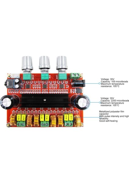 TPA3116D2 2.1 Dijital Güç Amplifikatörü Kartı, 2X80W+100W(BAS) Ses (Yurt Dışından)